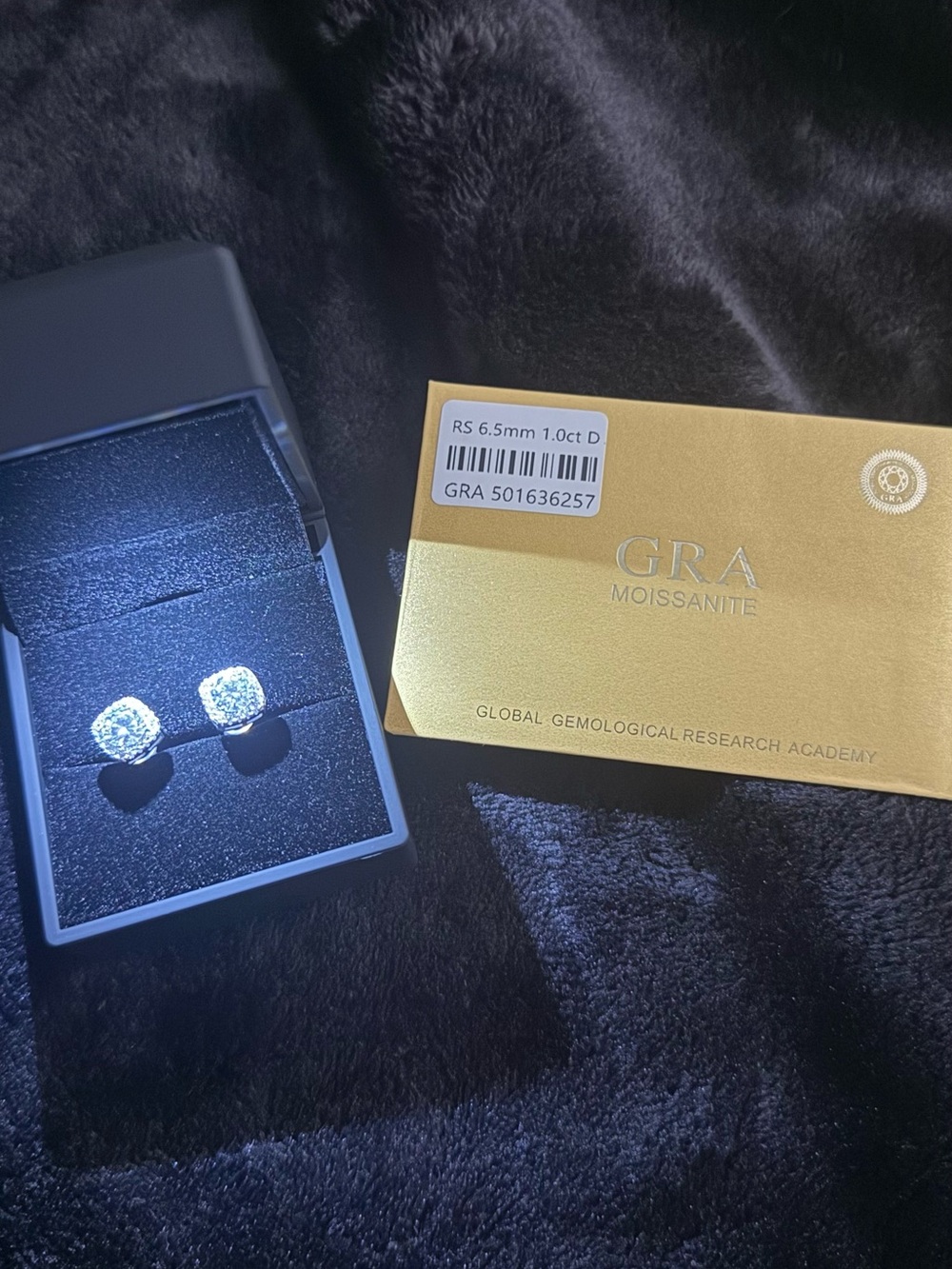 1ct Cushion Stud Moissanite Earrings